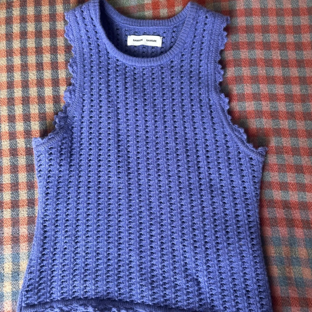 Samsoe samsoe Joise wool blend crochet vest/sleeveless top